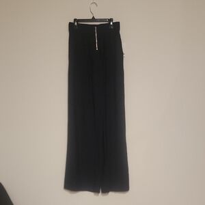 Bar III Black Wide Leg Front Zip Full Length Dress Pants